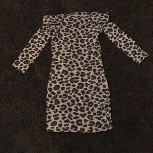 Off the shoulder cheetah print dress